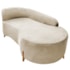 Divã Recamier Orgânico França 140cm Lado Dir Pés De Madeira Bouclé Bege