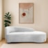 Divã Recamier Orgânico França 140cm Lado Dir Pés De Madeira Bouclé Branco