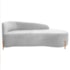 Divã Recamier Orgânico França 140cm Lado Dir Pés De Madeira Bouclé Branco