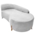 Divã Recamier Orgânico França 140cm Lado Dir Pés De Madeira Bouclé Branco