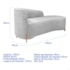 Divã Recamier Orgânico França 140cm Lado Dir Pés De Madeira Bouclé Branco