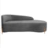 Divã Recamier Orgânico França 140cm Lado Dir Pés De Madeira Bouclé Cinza