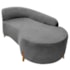 Divã Recamier Orgânico França 140cm Lado Dir Pés De Madeira Bouclé Cinza