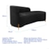 Divã Recamier Orgânico França 140cm Lado Dir Pés De Madeira Bouclé preto
