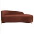 Divã Recamier Orgânico França 140cm Lado Dir Pés De Madeira Bouclé Terracota