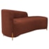 Divã Recamier Orgânico França 140cm Lado Dir Pés De Madeira Bouclé Terracota