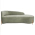 Divã Recamier Orgânico França 140cm Lado Dir Pés De Madeira Bouclé Verde Oliva