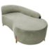 Divã Recamier Orgânico França 140cm Lado Dir Pés De Madeira Bouclé Verde Oliva