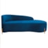 Divã Recamier Orgânico França 140cm Lado Dir Pés madeira Linho Azul Royal