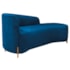 Divã Recamier Orgânico França 140cm Lado Dir Pés madeira Linho Azul Royal