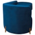 Divã Recamier Orgânico França 140cm Lado Dir Pés madeira Linho Azul Royal