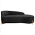 Divã Recamier Orgânico França 140cm Lado Dir Pés madeira Linho Preto