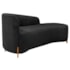 Divã Recamier Orgânico França 140cm Lado Dir Pés madeira Linho Preto