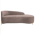 Divã Recamier Orgânico França 140cm Lado Dir Pés madeira Linho Rose