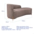 Divã Recamier Orgânico França 140cm Lado Dir Pés madeira Linho Rose