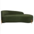 Divã Recamier Orgânico França 140cm Lado Dir Pés madeira Linho Verde