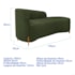 Divã Recamier Orgânico França 140cm Lado Dir Pés madeira Linho Verde