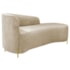 Divã Recamier Orgânico França 140cm Lado Dir Pés metal Dourado Bouclé Bege