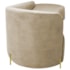 Divã Recamier Orgânico França 140cm Lado Dir Pés metal Dourado Bouclé Bege
