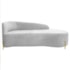 Divã Recamier Orgânico França 140cm Lado Dir Pés metal Dourado Bouclé Branco