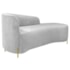 Divã Recamier Orgânico França 140cm Lado Dir Pés metal Dourado Bouclé Branco