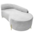 Divã Recamier Orgânico França 140cm Lado Dir Pés metal Dourado Bouclé Branco