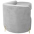 Divã Recamier Orgânico França 140cm Lado Dir Pés metal Dourado Bouclé Branco