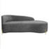 Divã Recamier Orgânico França 140cm Lado Dir Pés metal Dourado Bouclé Cinza