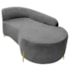 Divã Recamier Orgânico França 140cm Lado Dir Pés metal Dourado Bouclé Cinza