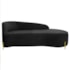 Divã Recamier Orgânico França 140cm Lado Dir Pés metal Dourado Bouclé Preto