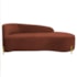 Divã Recamier Orgânico França 140cm Lado Dir Pés metal Dourado Bouclé Terracota