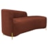 Divã Recamier Orgânico França 140cm Lado Dir Pés metal Dourado Bouclé Terracota
