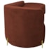 Divã Recamier Orgânico França 140cm Lado Dir Pés metal Dourado Bouclé Terracota