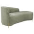 Divã Recamier Orgânico França 140cm Lado Dir Pés metal Dourado Bouclé Verde Oliva