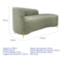 Divã Recamier Orgânico França 140cm Lado Dir Pés metal Dourado Bouclé Verde Oliva