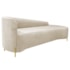 Divã Recamier Orgânico França 140cm Lado Dir Pés Metal Dourado Linho Bege