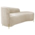 Divã Recamier Orgânico França 140cm Lado Dir Pés Metal Dourado Linho Bege