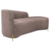 Divã Recamier Orgânico França 140cm Lado Dir Pés Metal Dourado Linho Rose