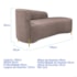Divã Recamier Orgânico França 140cm Lado Dir Pés Metal Dourado Linho Rose
