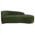 Divã Recamier Orgânico França 140cm Lado Dir Pés Metal Dourado Linho Verde