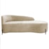 Divã Recamier Orgânico França 140cm Lado Dir Pés metal Preto Bouclé Bege