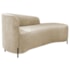 Divã Recamier Orgânico França 140cm Lado Dir Pés metal Preto Bouclé Bege