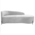 Divã Recamier Orgânico França 140cm Lado Dir Pés metal Preto Bouclé Branco