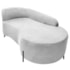 Divã Recamier Orgânico França 140cm Lado Dir Pés metal Preto Bouclé Branco