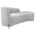 Divã Recamier Orgânico França 140cm Lado Dir Pés metal Preto Bouclé Branco