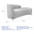 Divã Recamier Orgânico França 140cm Lado Dir Pés metal Preto Bouclé Branco