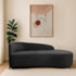 Divã Recamier Orgânico França 140cm Lado Dir Pés metal Preto Bouclé Preto