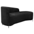 Divã Recamier Orgânico França 140cm Lado Dir Pés metal Preto Bouclé Preto