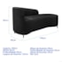 Divã Recamier Orgânico França 140cm Lado Dir Pés metal Preto Bouclé Preto