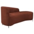 Divã Recamier Orgânico França 140cm Lado Dir Pés metal Preto Bouclé Terracota